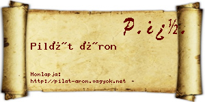 Pilát Áron névjegykártya